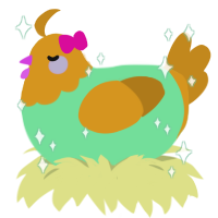 A spring and ochre chicken with a head pattern