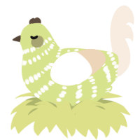 zephyr, a lemon and cream chicken with a bar pattern