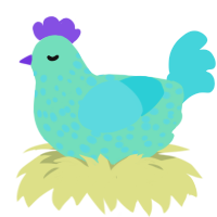 Sea Foam, a mint and aqua chicken with a speckle pattern