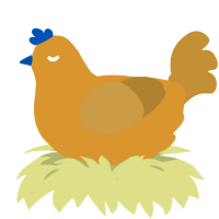 A orange and gold chicken