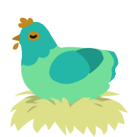 (unnamed), a spring and turquoise chicken with a head pattern