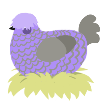 Lavandear, a lilac and ash chicken with a lace pattern