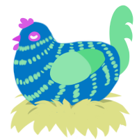 Fluorite, a sapphire and spring chicken with a bar pattern
