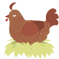 A brown and russet chicken with a lace pattern