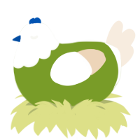 Hiyori, a chartreuse and cream chicken with a head pattern