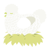 A white chicken with a lace pattern
