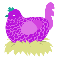 (unnamed), a amethyst and orchid chicken with a lace pattern