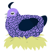 A lilac and tumblr chicken with a double-lace pattern