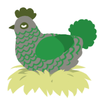 A ash and viridian chicken with a lace pattern