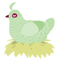 A gluppy chicken with a lace pattern