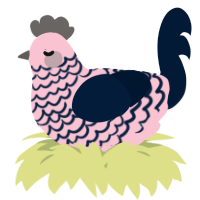 A rose and tumblr chicken with a lace pattern