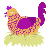A honey and plum chicken with a lace pattern