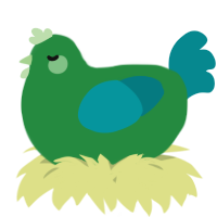 A viridian and teal chicken