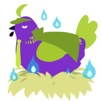 A grass and indigo chicken with a neck-band pattern