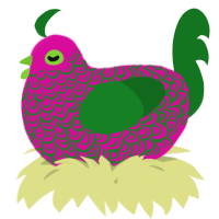 A fuchsia and leaf chicken with a double-lace pattern