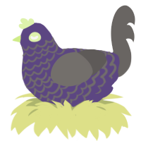 clone, a overcast and grey chicken with a lace pattern