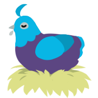 A overcast and cerulean chicken with a head pattern