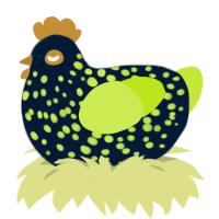 Achilles, a tumblr and lime chicken with a speckle pattern