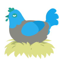 A ash and sky chicken with a head pattern