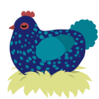 Blueberry Hill, a navy and sea chicken with a speckle pattern