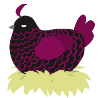 A sable and wine chicken with a lace pattern