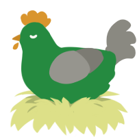 Hillary, a viridian and ash chicken