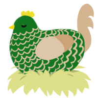 A leaf and beige chicken with a lace pattern