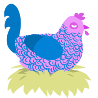 Little Lacy, a lavender and sapphire chicken with a double-lace pattern