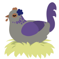 Leila, a ash and overcast chicken with a neck-speckle pattern