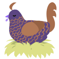 A overcast and brown chicken with a lace pattern