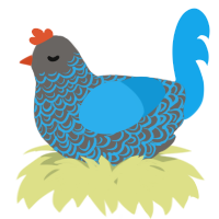 A grey and sky chicken with a double-lace pattern