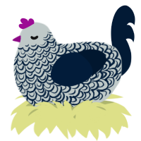 A silver and tumblr chicken with a double-lace pattern
