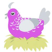 A orchid and mist chicken with a half-lace pattern