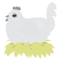 A sable chicken with a speckle pattern