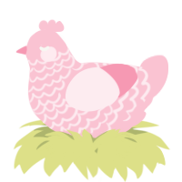 A rose chicken with a lace pattern