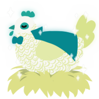 A white and lemon chicken with a double-lace pattern