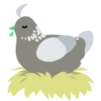A ash and mist chicken with a neck-speckle pattern