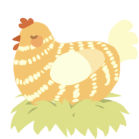 A honey and cream chicken with a bar pattern