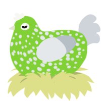 Galvan Prime, a grass and mist chicken with a speckle pattern
