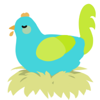 A aqua and lime chicken