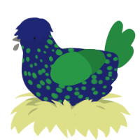 (unnamed), a navy and viridian chicken with a speckle pattern