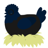 A sable and tumblr chicken with a head pattern