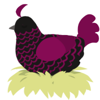 A sable and wine chicken with a lace pattern