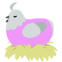A lavender and silver chicken with a head pattern