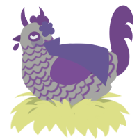 The Purple Rain, a ash and violet chicken with a lace pattern