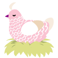 Tulip, a rose and cream chicken with a lace pattern
