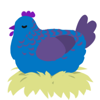 A sapphire and overcast chicken with a half-lace pattern
