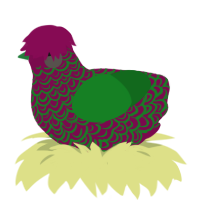 rosebush overgrowth, a wine and leaf chicken with a double-lace pattern