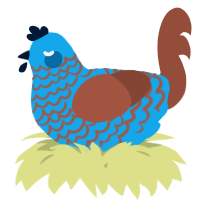 A sky and russet chicken with a lace pattern