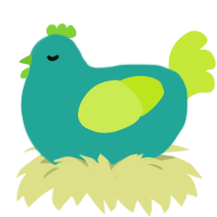Breezy Lime, a turquoise and lime chicken